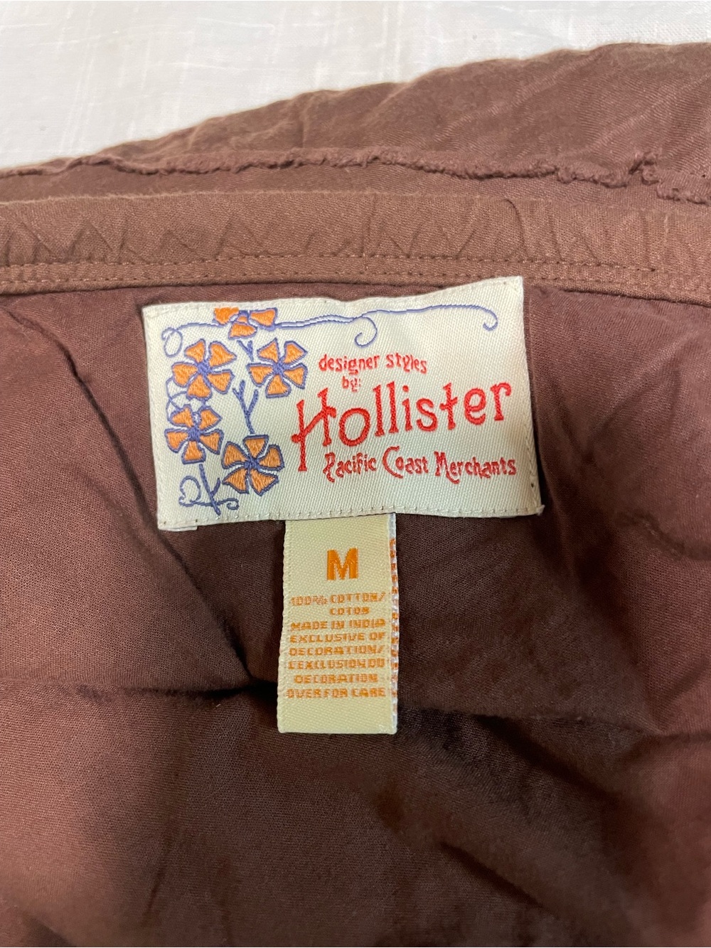 VTG Hollister 100% Cotton Brown Tiered Maxi Skirt - Picture 2 of 8